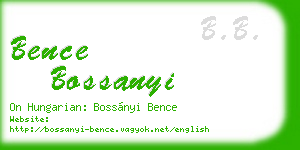 bence bossanyi business card
