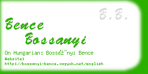 bence bossanyi business card